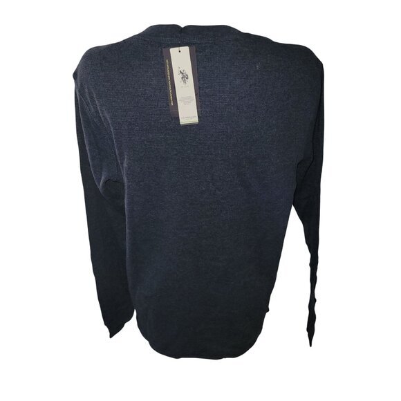 U.S. Polo Assn. Mens Blue Long Sleeve Henley Shirt Size L Cotton Blend - Picture 4 of 8